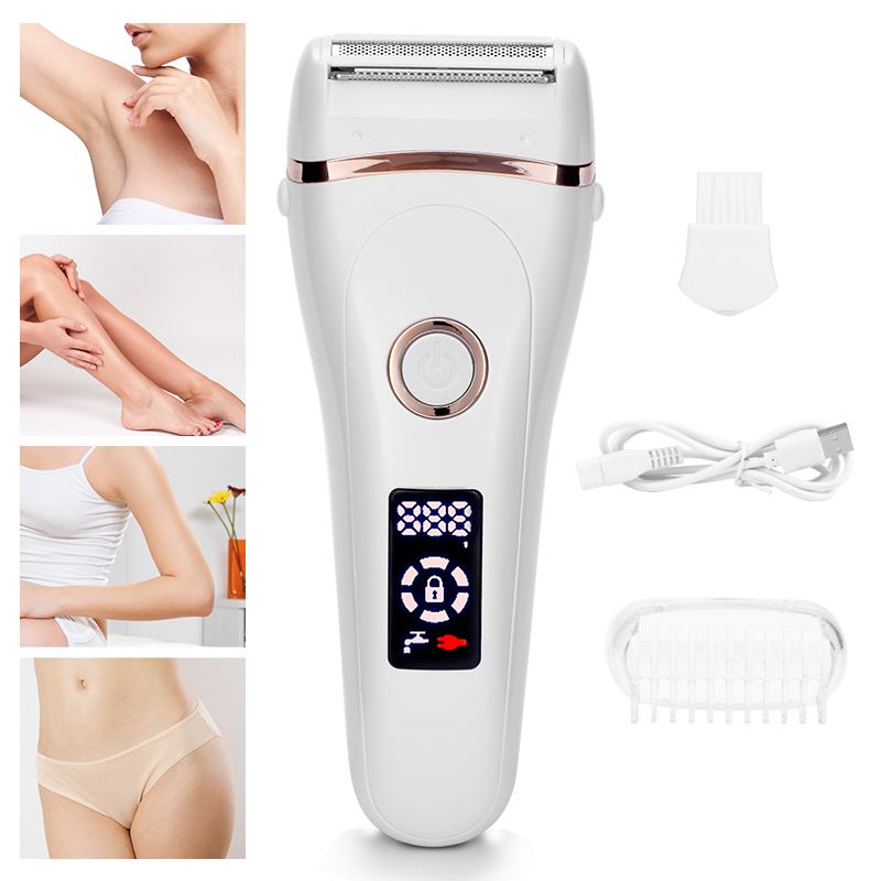 Electric Razor Painless Lady Shaver For Women Razor Shaver Hair Removal Trimmer For Legs Underarm Waterproof LCD USB Charging 7DAY'S