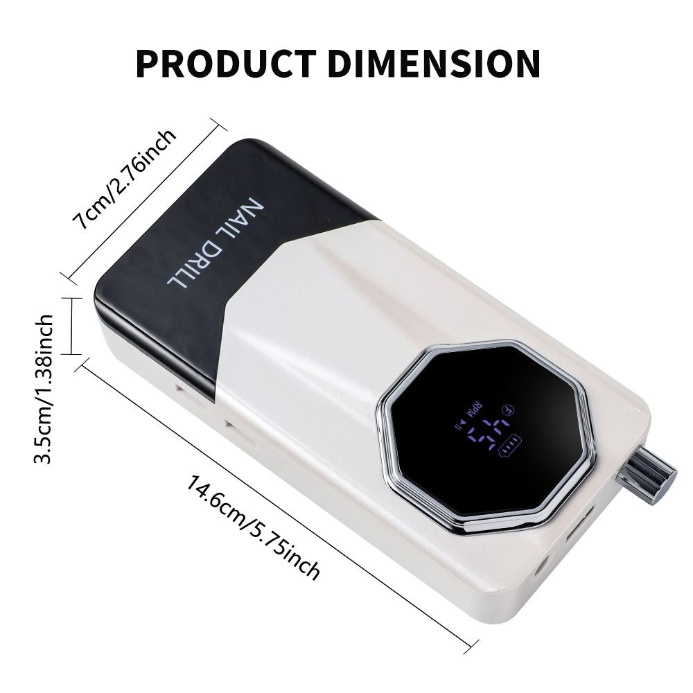 45000RPM Rechargeable Electric Nail Drill Machine Professional Nail Drills for Gel Nails Polish Portable Nail File Manicure Tool 7DAY'S