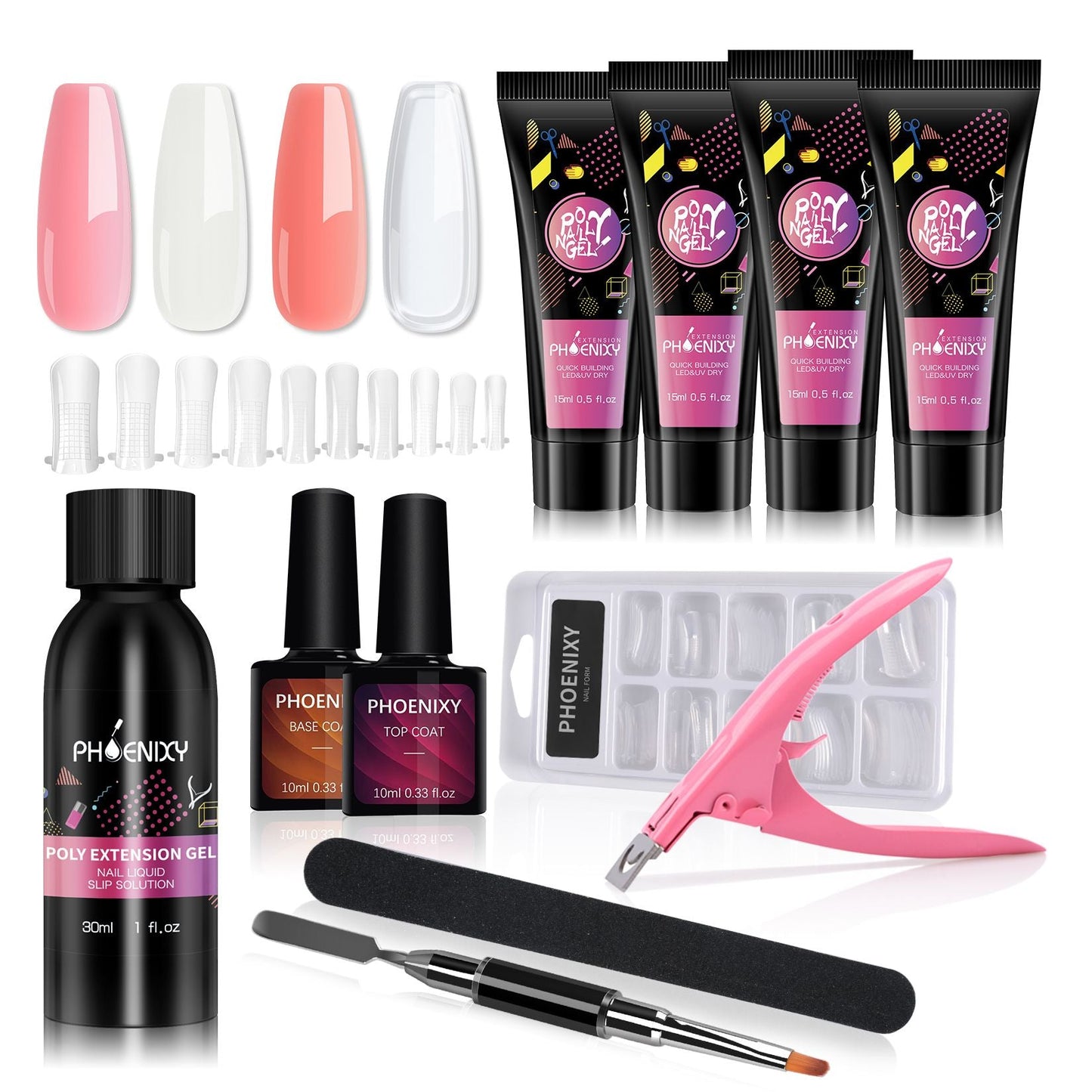 Manicure Set Poly Extension Nail Kit Gel Nails Complete Kit Gel For Extension Semi Permanent UV Varnish Kit Nail Tools Sets 7DAY'S