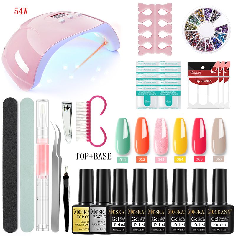 Nail Gel Kit Professional Nail Set With 120W/54W UV Nail Lamp And Nail Drill For All Drying Gel Nail Polish Manicure Set 7DAY'S