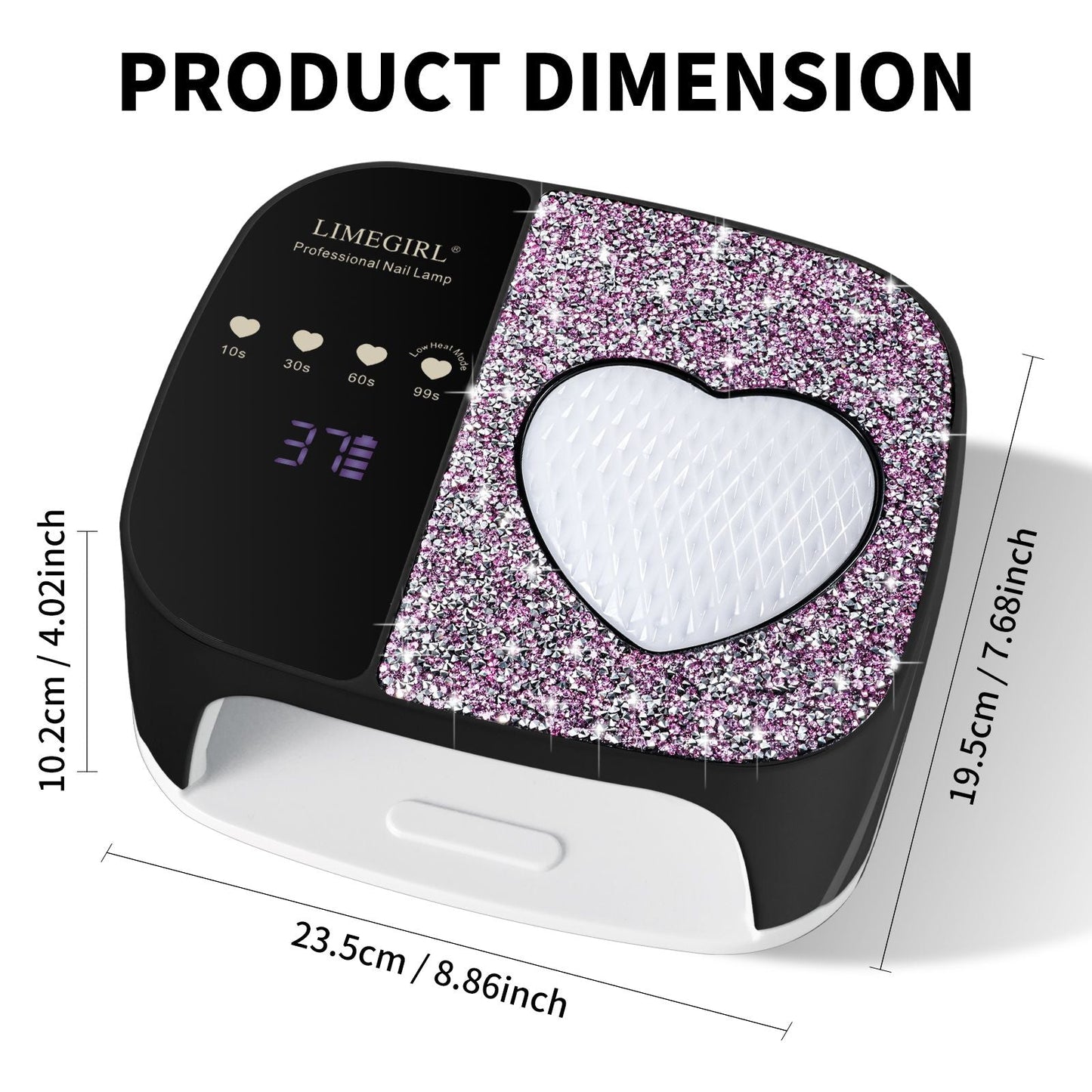 LimeGirl Cordless Nail Dryer for Gel Polish, UV LED Nail Lamp with Fast Curing UV Light & 4 Timer Settings, Portable Rechargeable Gel Lamp Nail Art Tool for Manicure Pedicure at Home & Salon 7DAY'S