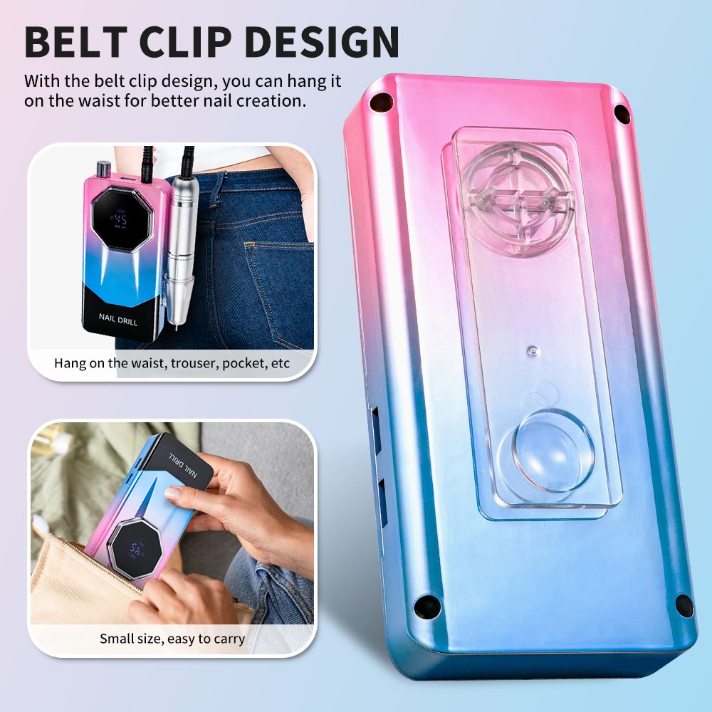 45000RPM Rechargeable Electric Nail Drill Machine Professional Nail Drills for Gel Nails Polish Portable Nail File Manicure Tool 7DAY'S