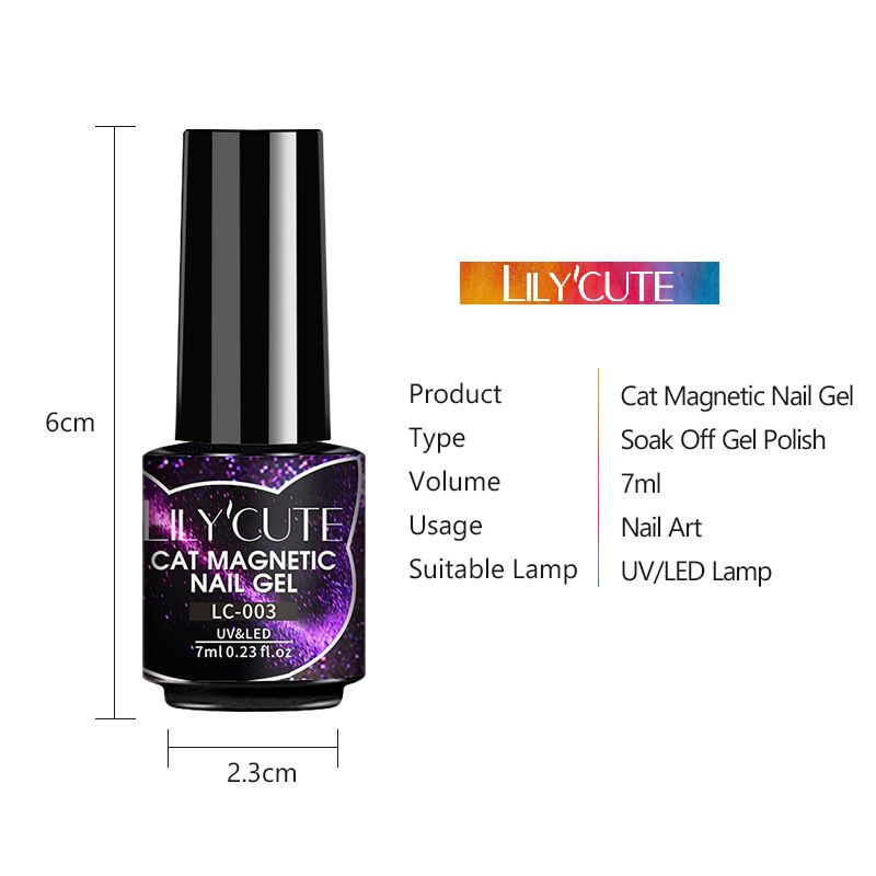 LILYCUTE 7ml 9D Cat Magnetic Gel Nail Polish Laser Magnet Semi Permanent Soak Off UV LED Manicure For Nail Art Gel Varnish 7DAY'S