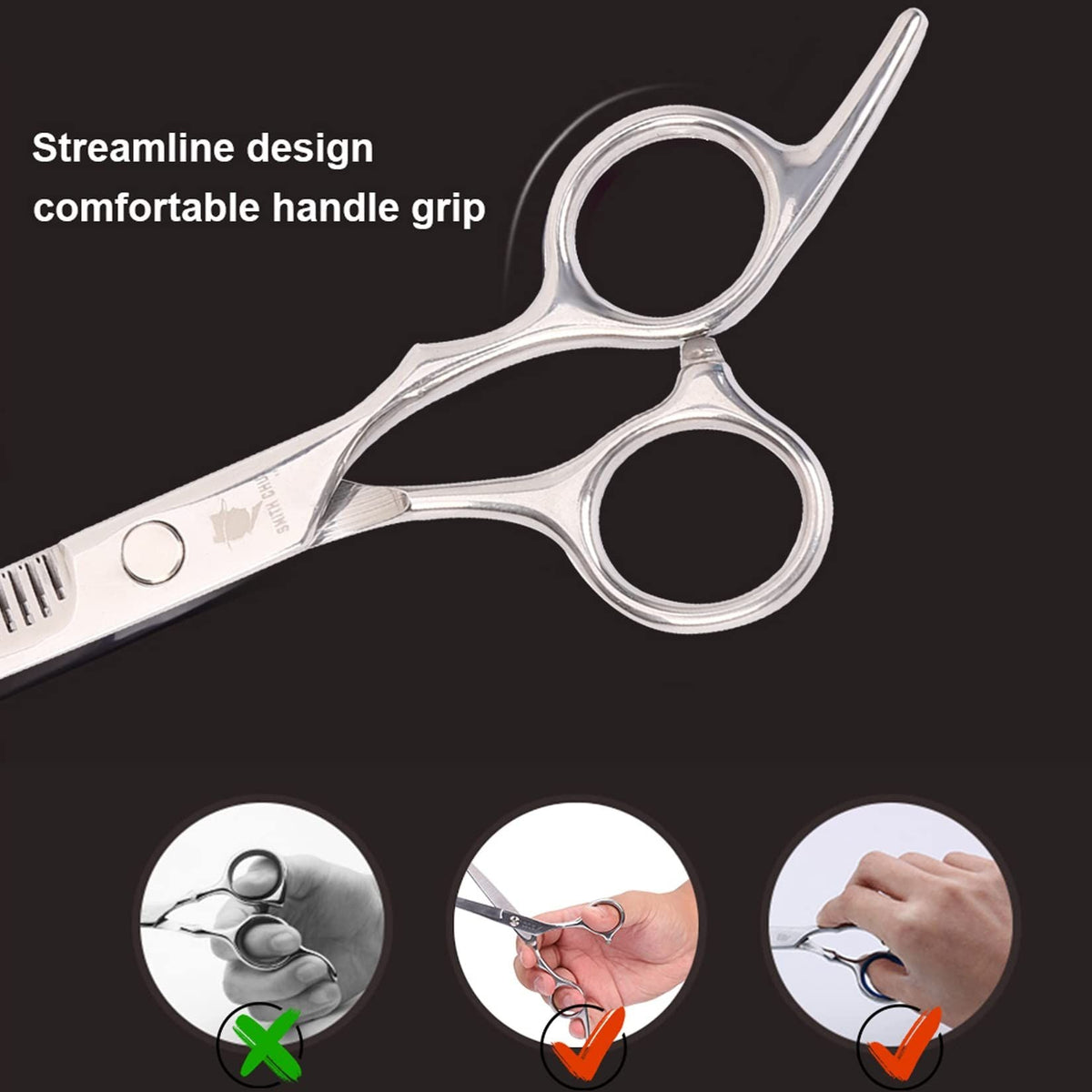 Hair Cutting Scissors Set, 6 Inch Hairdressing Thinning Shears for Hair Cutting for Women, Men, Kids - Silver Uncle LOL