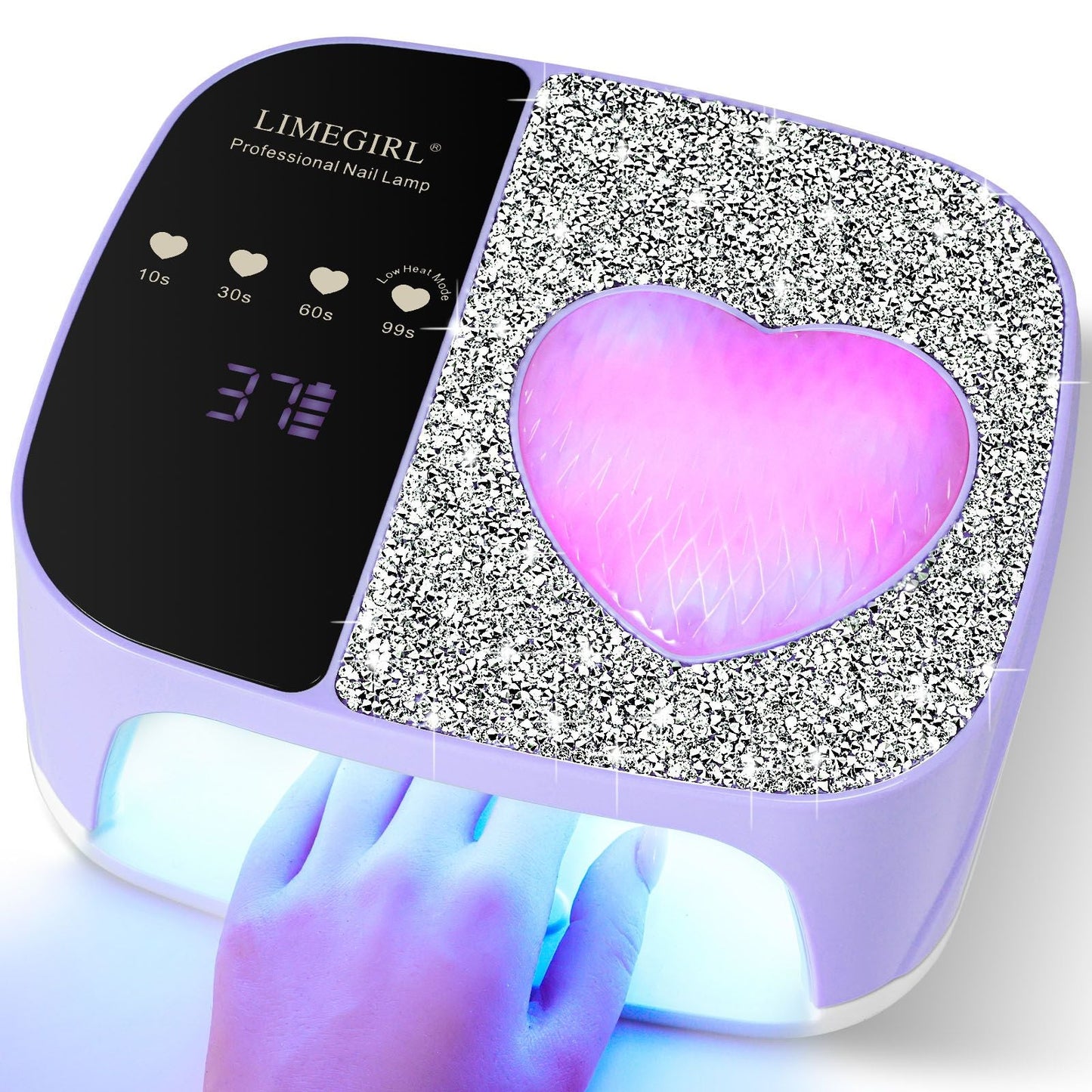 LimeGirl Cordless Nail Dryer for Gel Polish, UV LED Nail Lamp with Fast Curing UV Light & 4 Timer Settings, Portable Rechargeable Gel Lamp Nail Art Tool for Manicure Pedicure at Home & Salon 7DAY'S