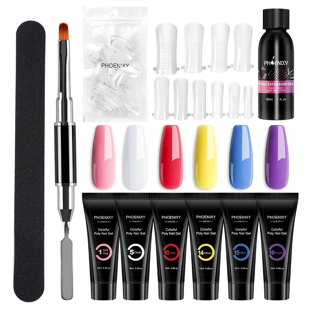 Manicure Set Poly Extension Nail Kit Gel Nails Complete Kit Gel For Extension Semi Permanent UV Varnish Kit Nail Tools Sets 7DAY'S