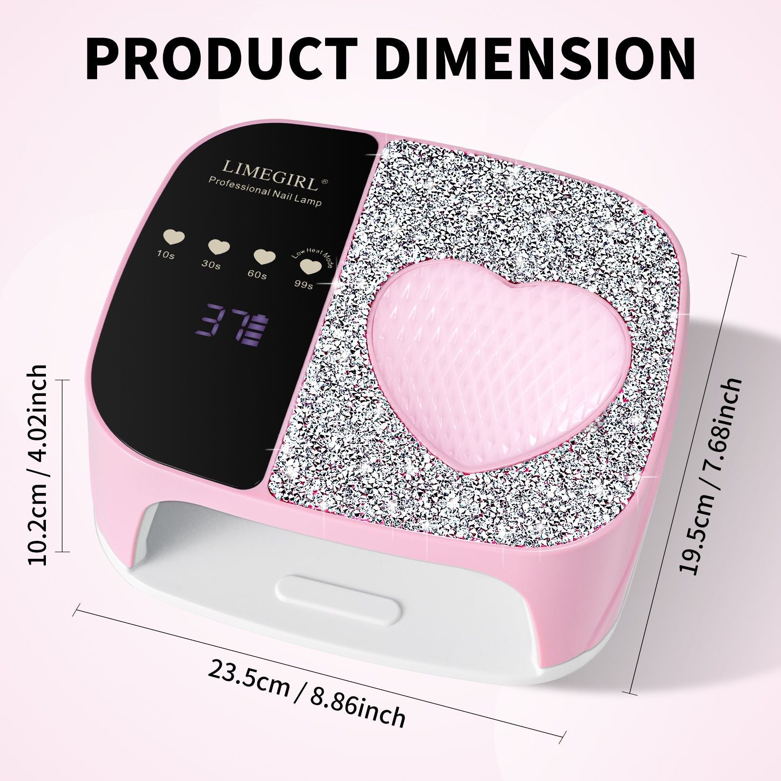 LimeGirl Cordless Nail Dryer for Gel Polish, UV LED Nail Lamp with Fast Curing UV Light & 4 Timer Settings, Portable Rechargeable Gel Lamp Nail Art Tool for Manicure Pedicure at Home & Salon 7DAY'S