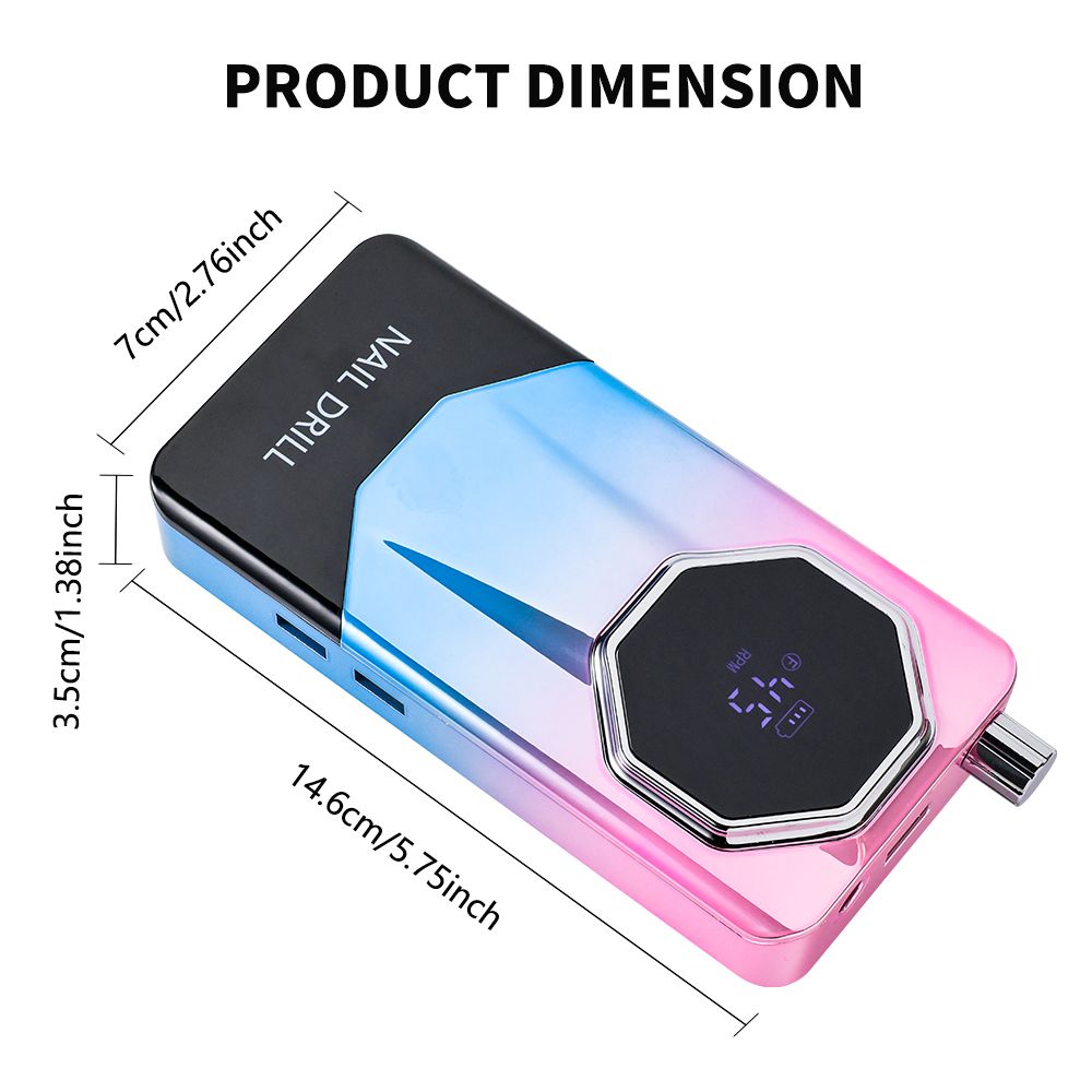 45000RPM Rechargeable Electric Nail Drill Machine Professional Nail Drills for Gel Nails Polish Portable Nail File Manicure Tool 7DAY'S