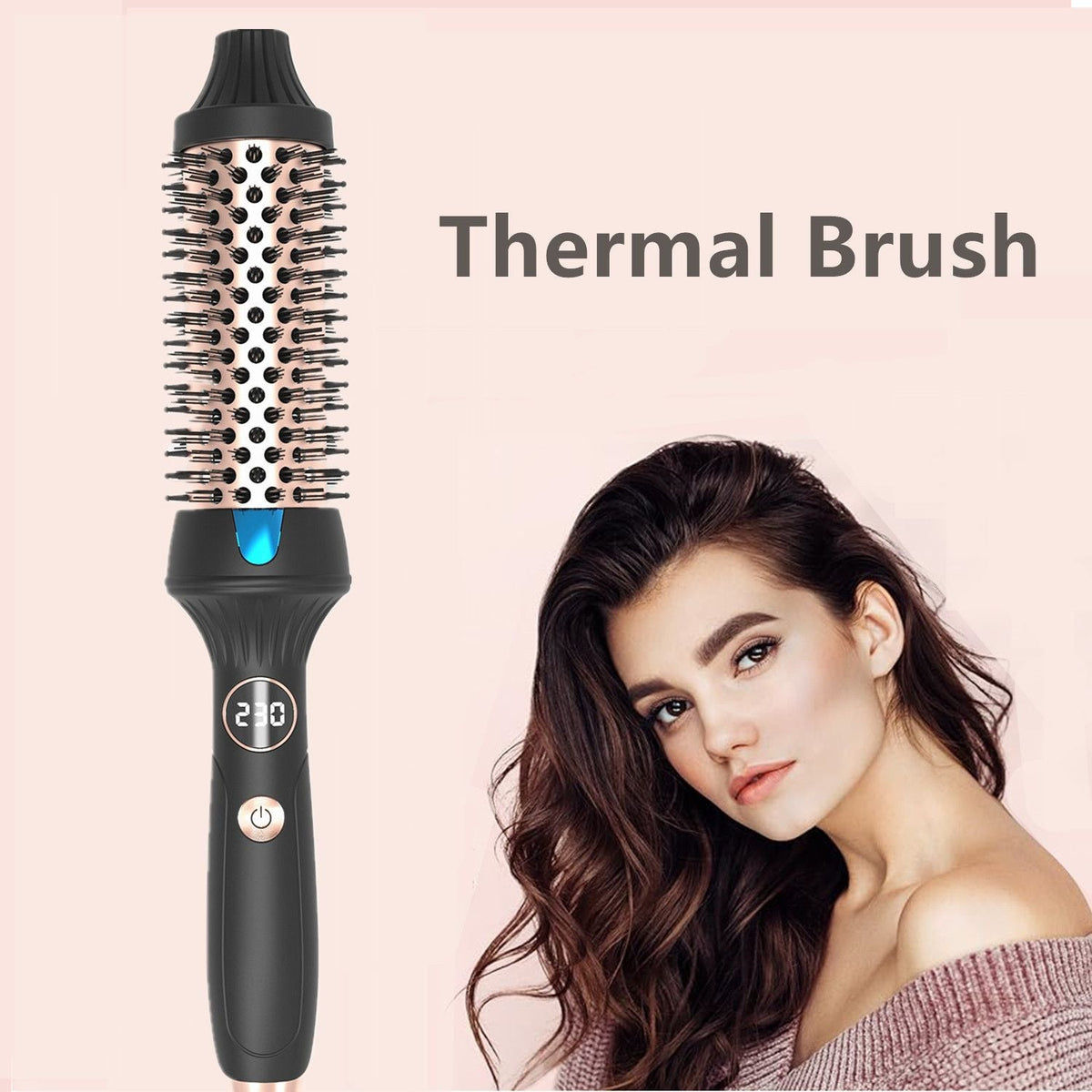 Thermal Brush Ceramic Hair Curler Comb 3 in 1 Thermal Curling Wand Double PTC Curling Brush Travel Hair Curler Combs Anti Scalding Curling Iron Ionic Hair Curler Straightener Uncle LOL