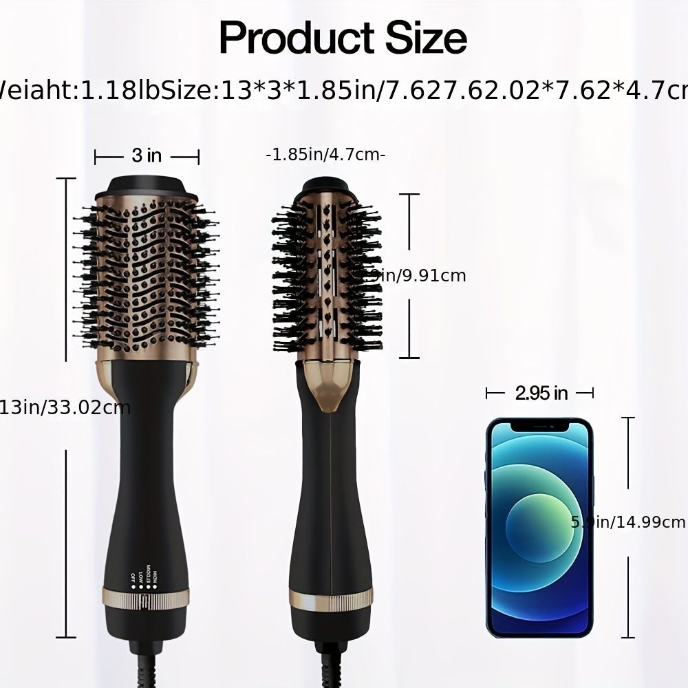 1000W Hot Air Brush and One-Step Hair Dryer with Volumizer - Soft Touch Pink Styler for Smooth and Shiny Hair - Perfect Gift for Hair Curler and Straightener Uncle LOL