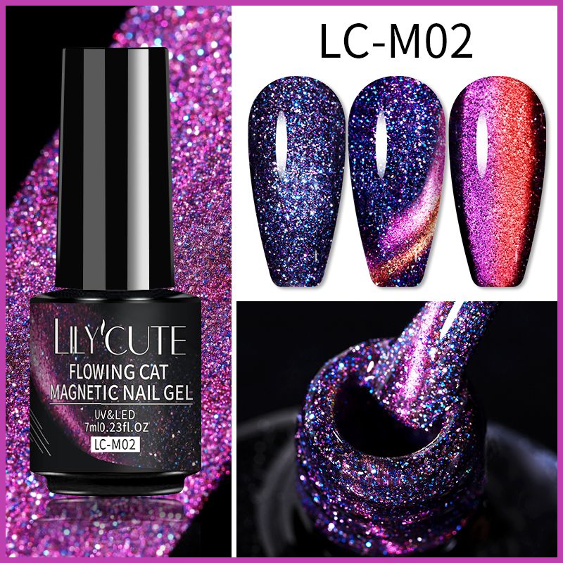 LILYCUTE 7ml 9D Cat Magnetic Gel Nail Polish Laser Magnet Semi Permanent Soak Off UV LED Manicure For Nail Art Gel Varnish 7DAY'S