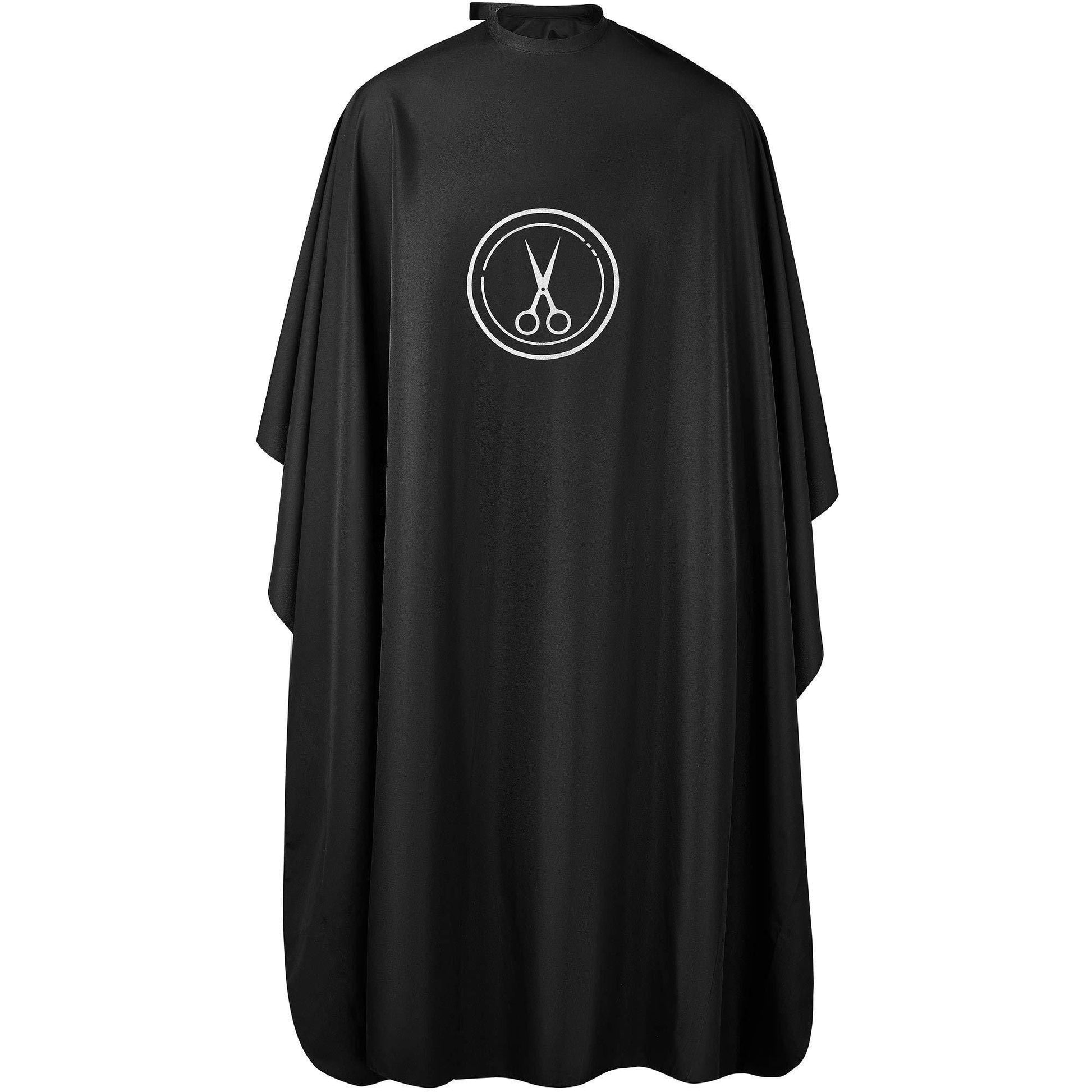 Barber Cape Professional Large Hair Cutting Cape with Snap Closure 66x57 inch Unisex Adults Black Haircut Gown Water Resistant EasyOptionXY