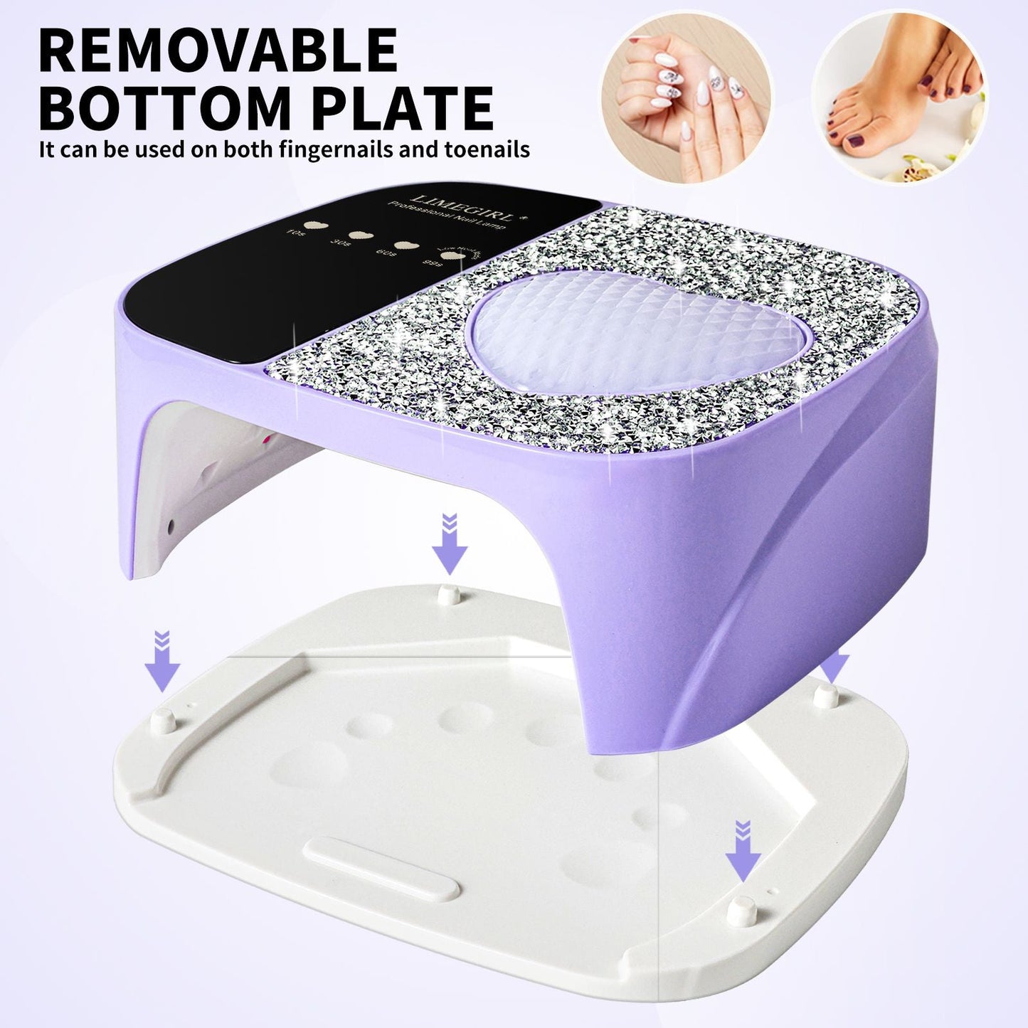 LimeGirl Cordless Nail Dryer for Gel Polish, UV LED Nail Lamp with Fast Curing UV Light & 4 Timer Settings, Portable Rechargeable Gel Lamp Nail Art Tool for Manicure Pedicure at Home & Salon 7DAY'S