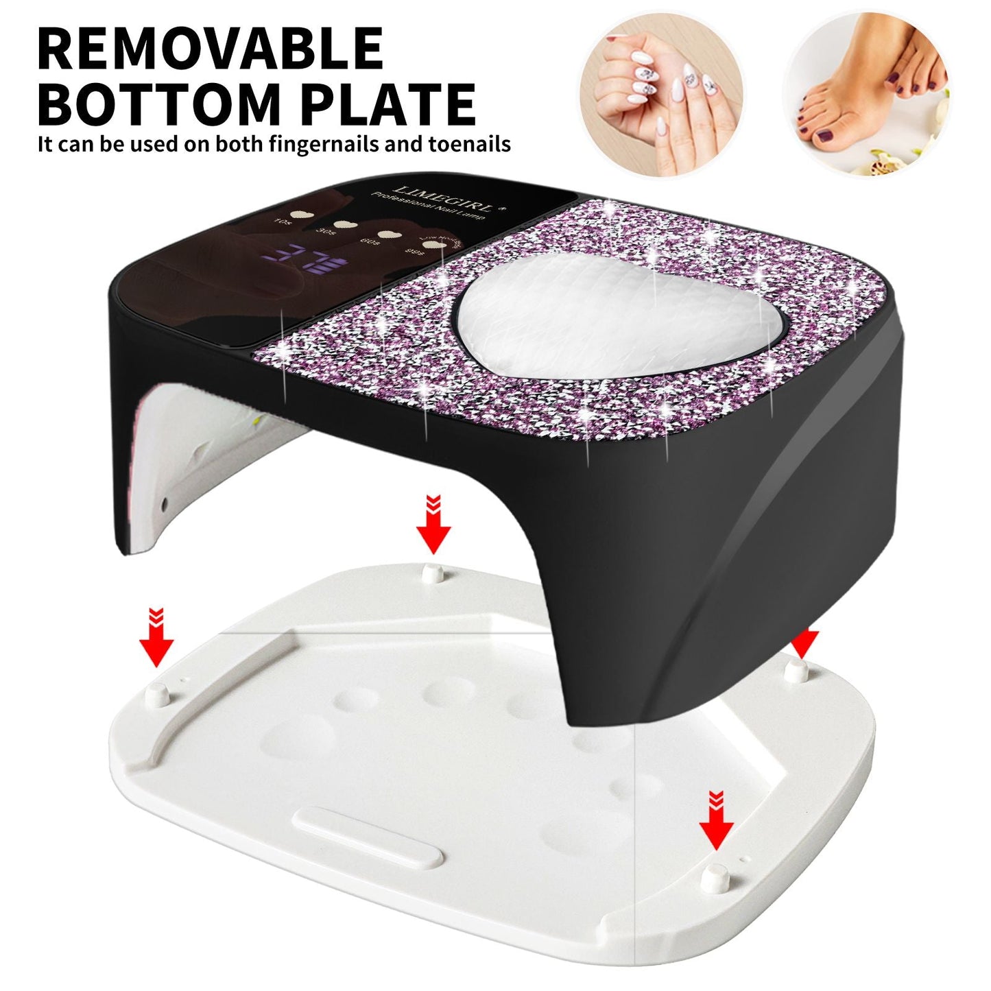 LimeGirl Cordless Nail Dryer for Gel Polish, UV LED Nail Lamp with Fast Curing UV Light & 4 Timer Settings, Portable Rechargeable Gel Lamp Nail Art Tool for Manicure Pedicure at Home & Salon 7DAY'S