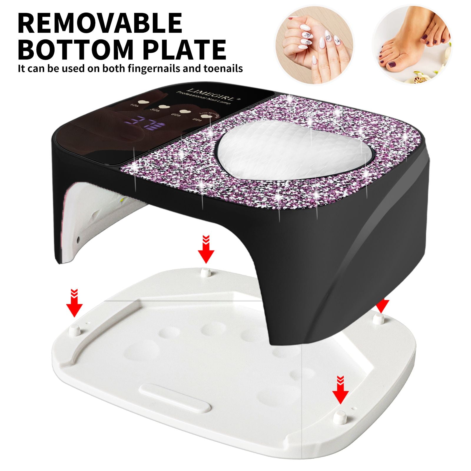 LimeGirl Cordless Nail Dryer for Gel Polish, UV LED Nail Lamp with Fast Curing UV Light & 4 Timer Settings, Portable Rechargeable Gel Lamp Nail Art Tool for Manicure Pedicure at Home & Salon 7DAY'S