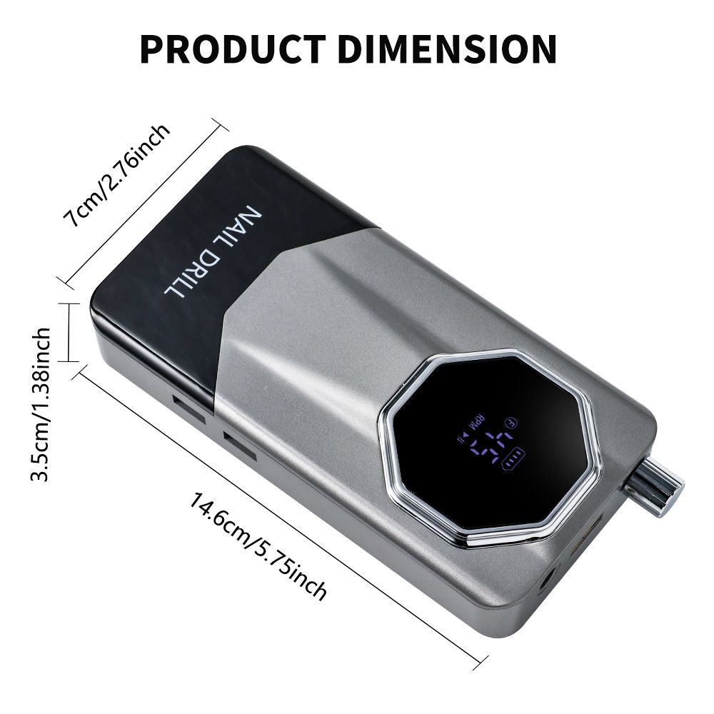 45000RPM Rechargeable Electric Nail Drill Machine Professional Nail Drills for Gel Nails Polish Portable Nail File Manicure Tool 7DAY'S