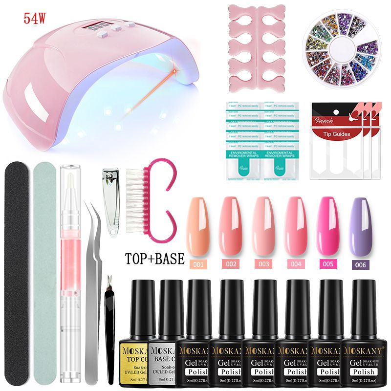 Nail Gel Kit Professional Nail Set With 120W/54W UV Nail Lamp And Nail Drill For All Drying Gel Nail Polish Manicure Set 7DAY'S