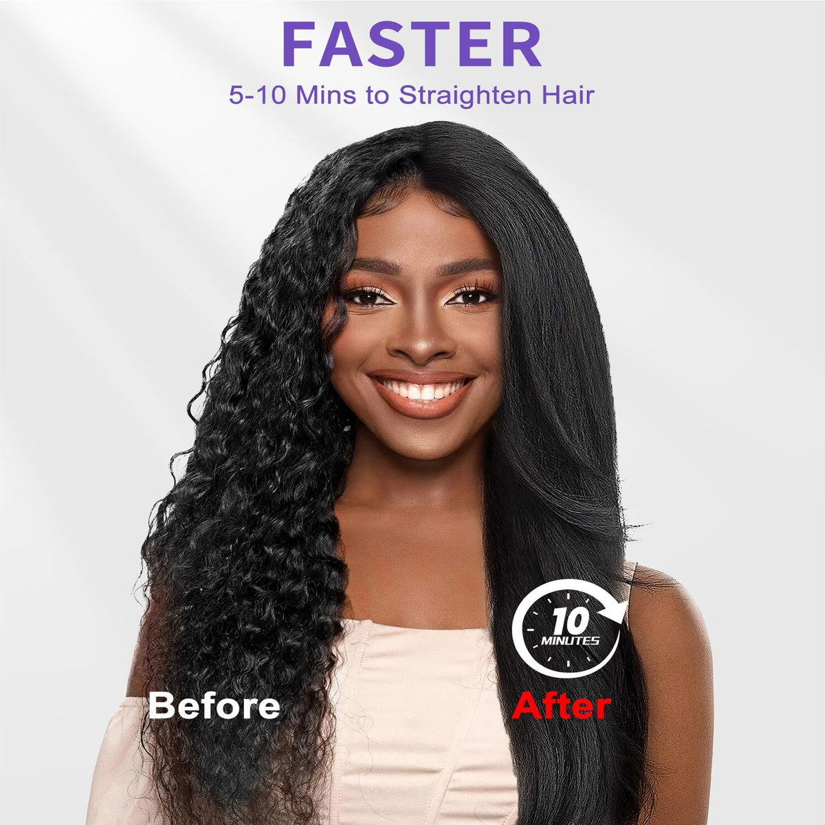 Hair Straightener Brush, Ionic Plus Steam Straightening Brush for Smooth, Anti-frizz Hair, Anti-Scald Ceramic Straightening Comb, Heated Straightener Brush Flat Iron Fast Heating for Home Salon Uncle LOL