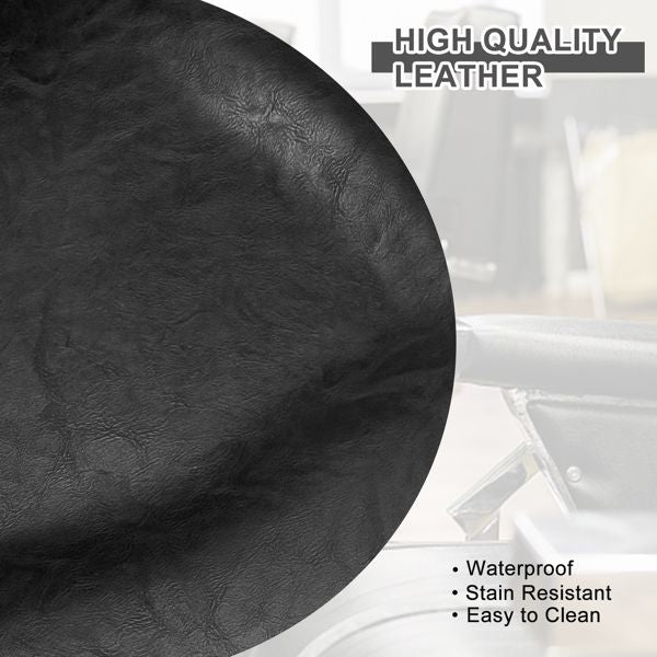 PVC leather, silver plated aluminum alloy frame, extra large pump disc with towel rack, square seat cushion without buttons, reclining hair salon chair 150kg silver 7DAY'S