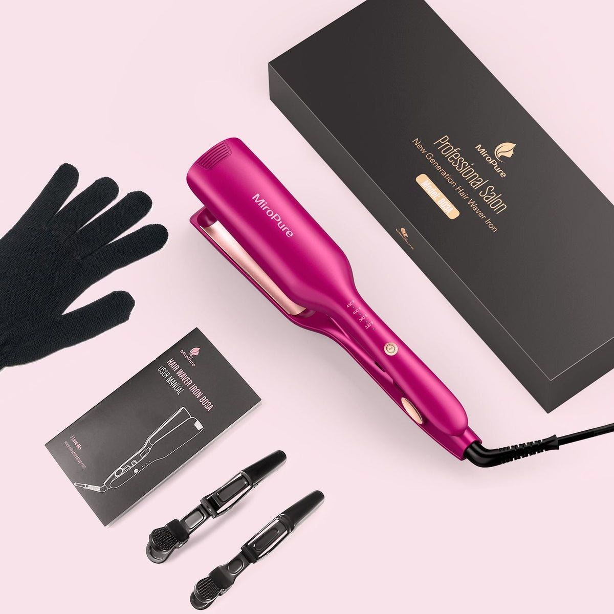 Hair Waver Iron Wand Hair Crimper Hair Waver Barrel Curling Iron 1 Inch PTC Heater Auto Shut-Off Adjustable Easy Shap Long Lasting Heat Dual Voltage Uncle LOL