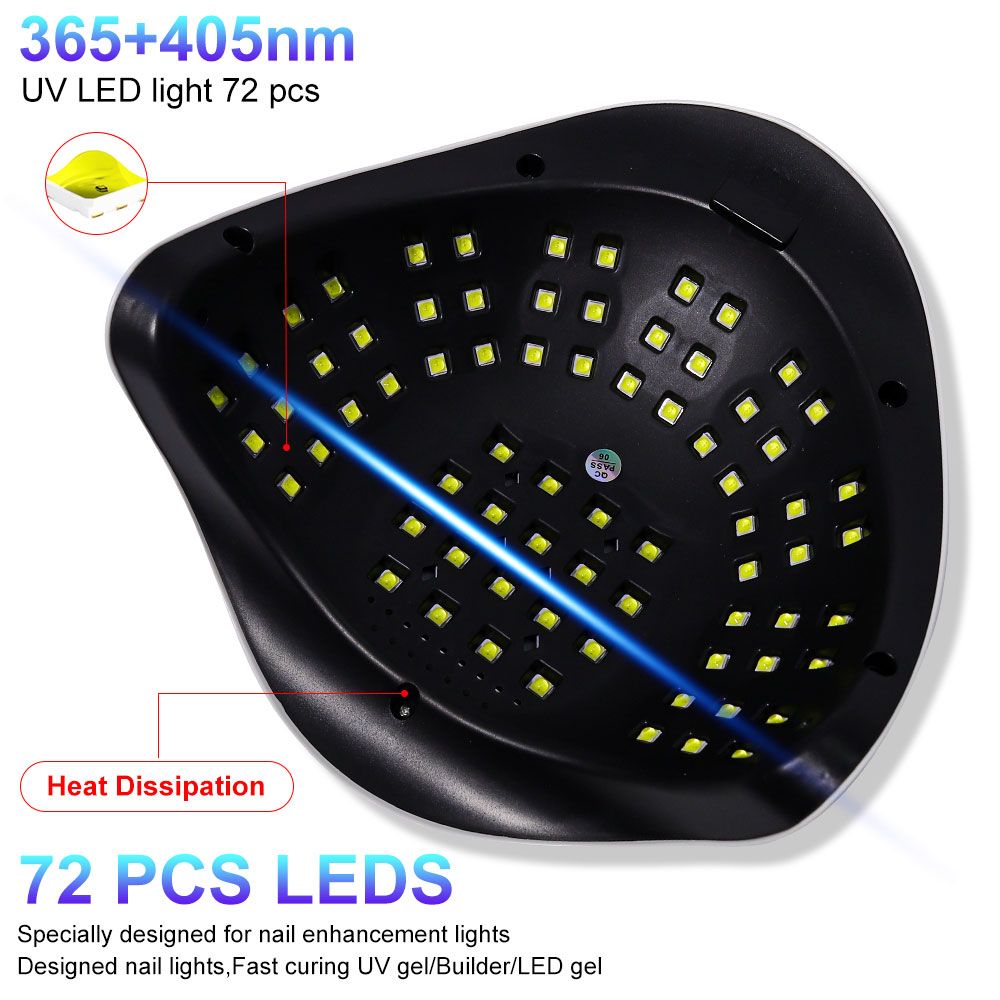 X19 UV LED Nail Lamp For Fast Drying Gel Nail Polish 72LEDS Nail Dryer With Auto Sensor Professional Manicure Salon Tool 7DAY'S