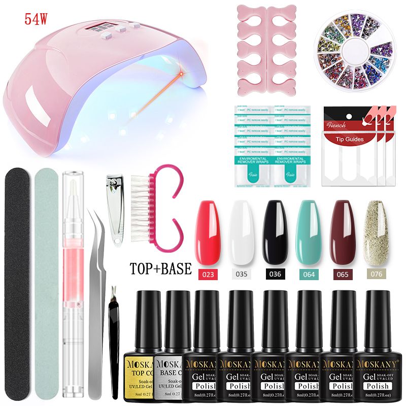 Nail Gel Kit Professional Nail Set With 120W/54W UV Nail Lamp And Nail Drill For All Drying Gel Nail Polish Manicure Set 7DAY'S
