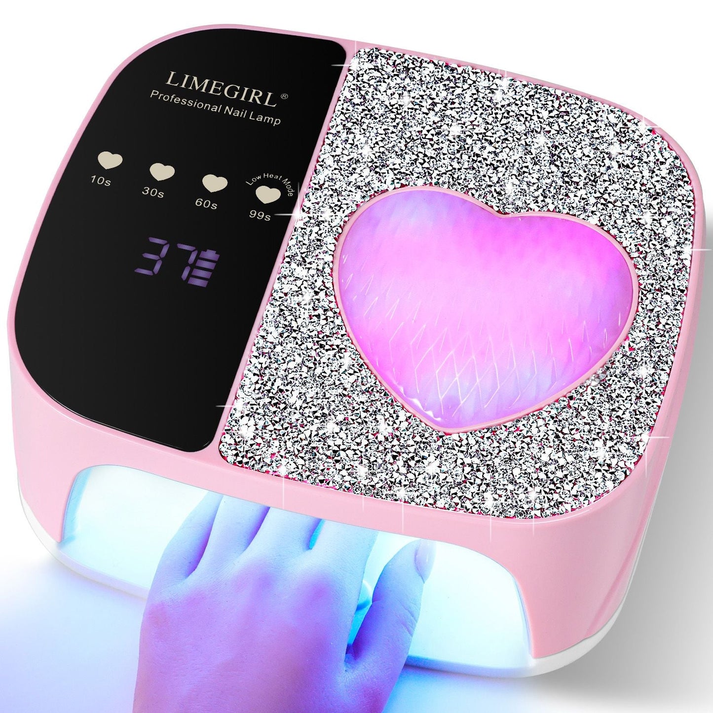 LimeGirl Cordless Nail Dryer for Gel Polish, UV LED Nail Lamp with Fast Curing UV Light & 4 Timer Settings, Portable Rechargeable Gel Lamp Nail Art Tool for Manicure Pedicure at Home & Salon 7DAY'S