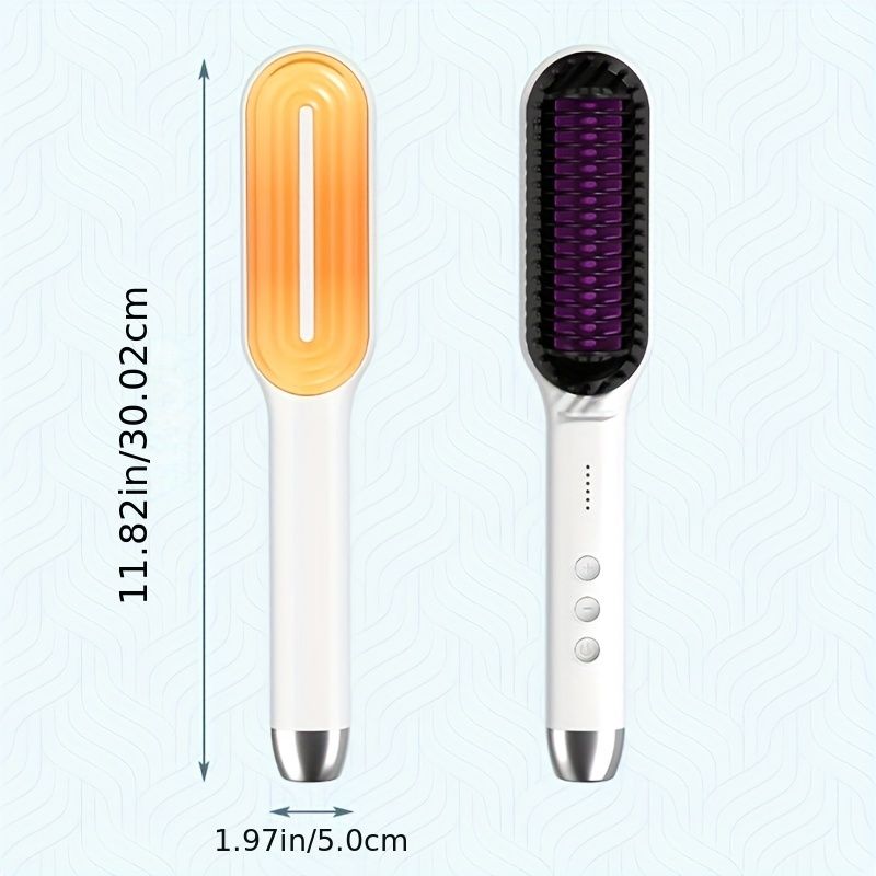 Professional Hair Straightener Brush Electric Straightening Beard Comb Electric Straightening Beard Comb Hairdressing Tool With 5-speed Temperature Control Uncle LOL