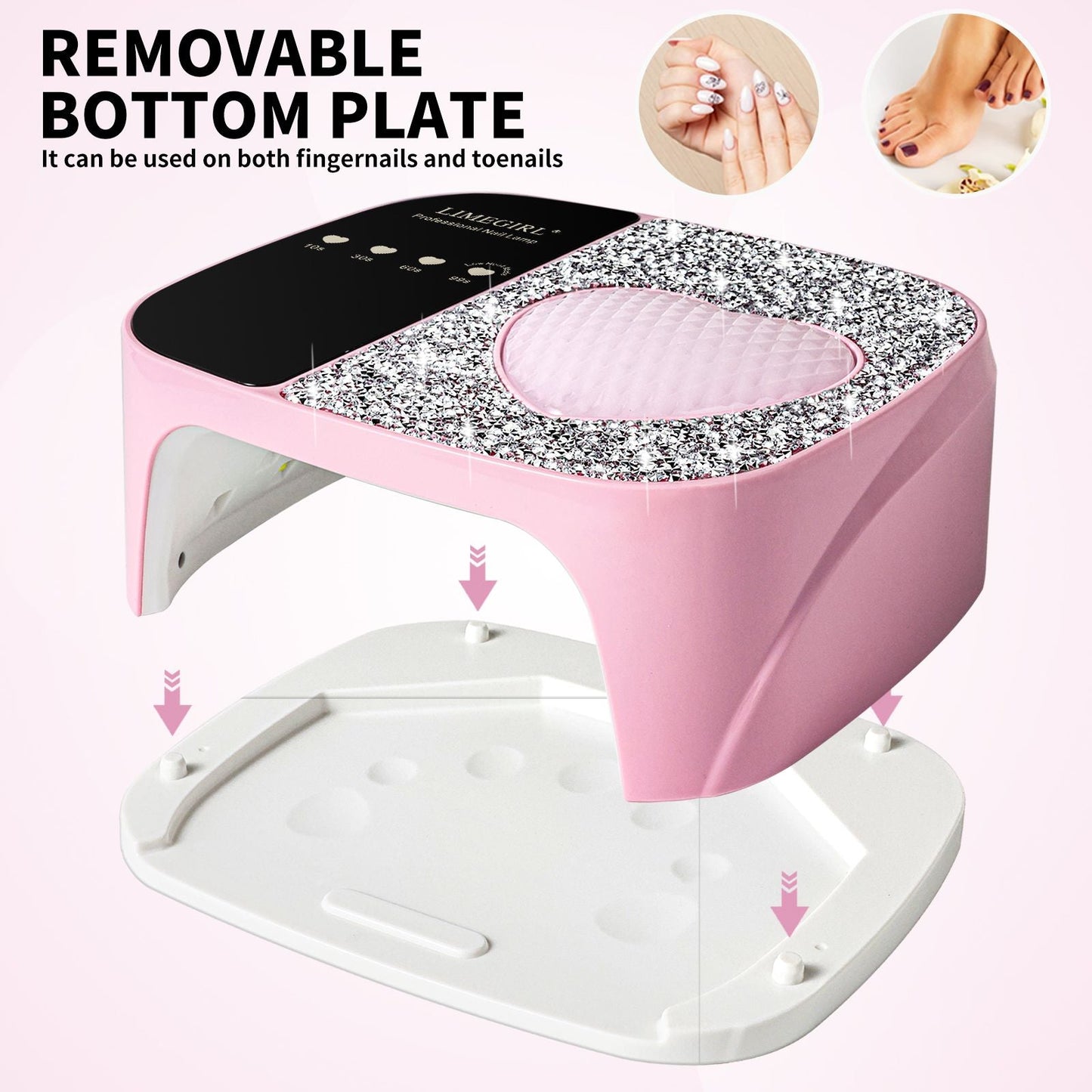 LimeGirl Cordless Nail Dryer for Gel Polish, UV LED Nail Lamp with Fast Curing UV Light & 4 Timer Settings, Portable Rechargeable Gel Lamp Nail Art Tool for Manicure Pedicure at Home & Salon 7DAY'S