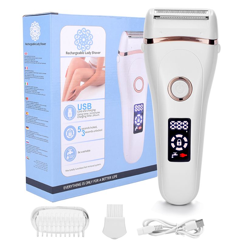 Electric Razor Painless Lady Shaver For Women Razor Shaver Hair Removal Trimmer For Legs Underarm Waterproof LCD USB Charging 7DAY'S
