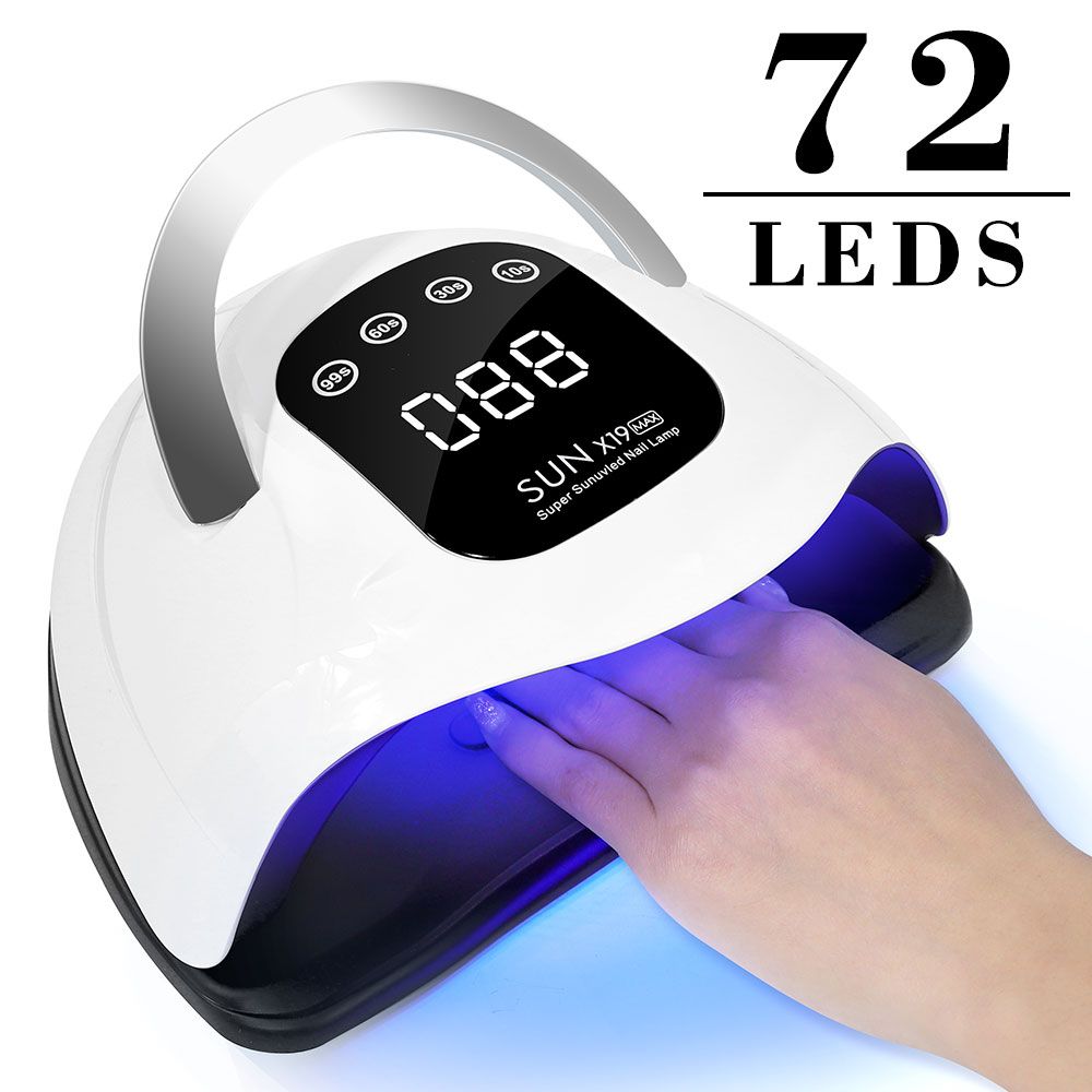 X19 UV LED Nail Lamp For Fast Drying Gel Nail Polish 72LEDS Nail Dryer With Auto Sensor Professional Manicure Salon Tool 7DAY'S