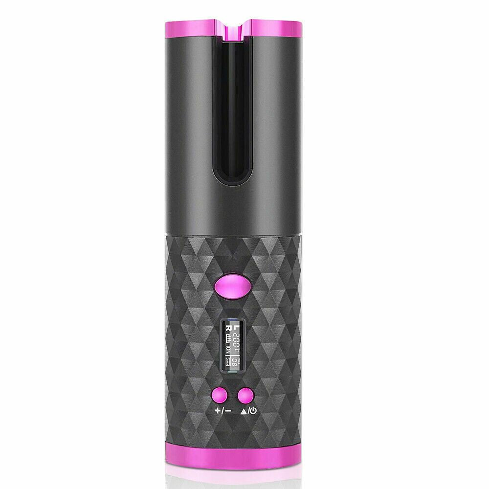 Hair Curler LCD Cordless Auto Rotating Waver Curling Iron Ceramic Wireless USA Uncle LOL