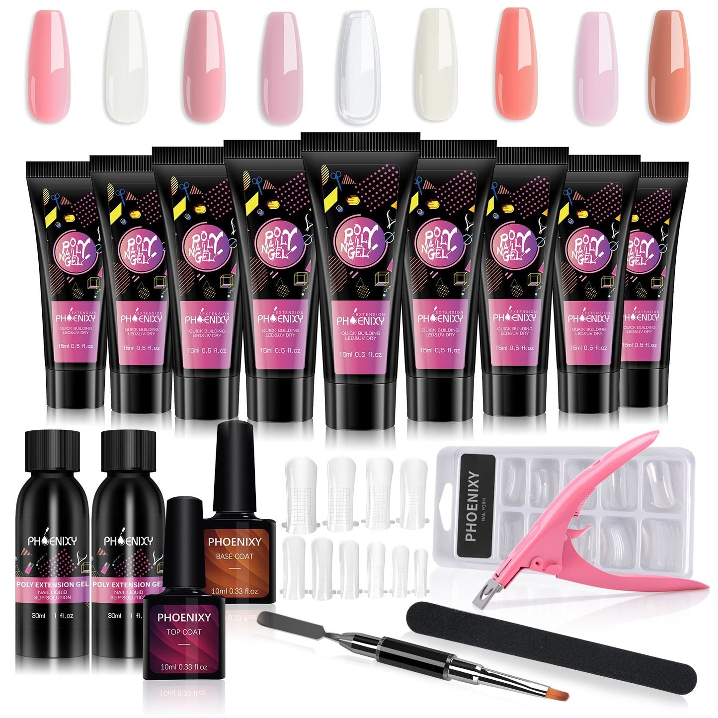 Manicure Set Poly Extension Nail Kit Gel Nails Complete Kit Gel For Extension Semi Permanent UV Varnish Kit Nail Tools Sets 7DAY'S