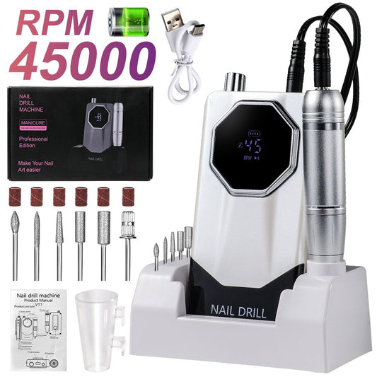 45000RPM Rechargeable Electric Nail Drill Machine Professional Nail Drills for Gel Nails Polish Portable Nail File Manicure Tool 7DAY'S