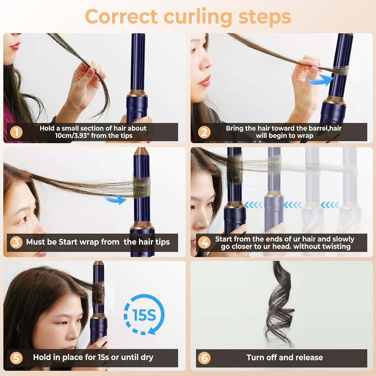 Professional Hair Dryer Brush 110000RPM High Speed Hair Dryer 5 In 1 Hair Styler Hot Air Brush Negative Ions Blow Dryer Brush Automatic Curling Iron Air Curler Uncle LOL
