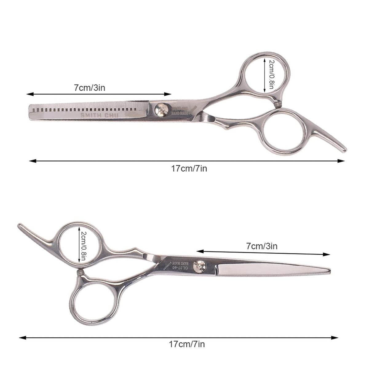 Hair Cutting Scissors Set, 6 Inch Hairdressing Thinning Shears for Hair Cutting for Women, Men, Kids - Silver Uncle LOL