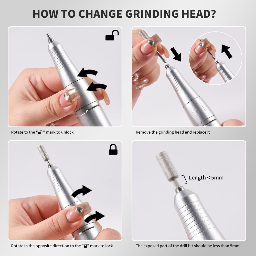45000RPM Rechargeable Electric Nail Drill Machine Professional Nail Drills for Gel Nails Polish Portable Nail File Manicure Tool 7DAY'S