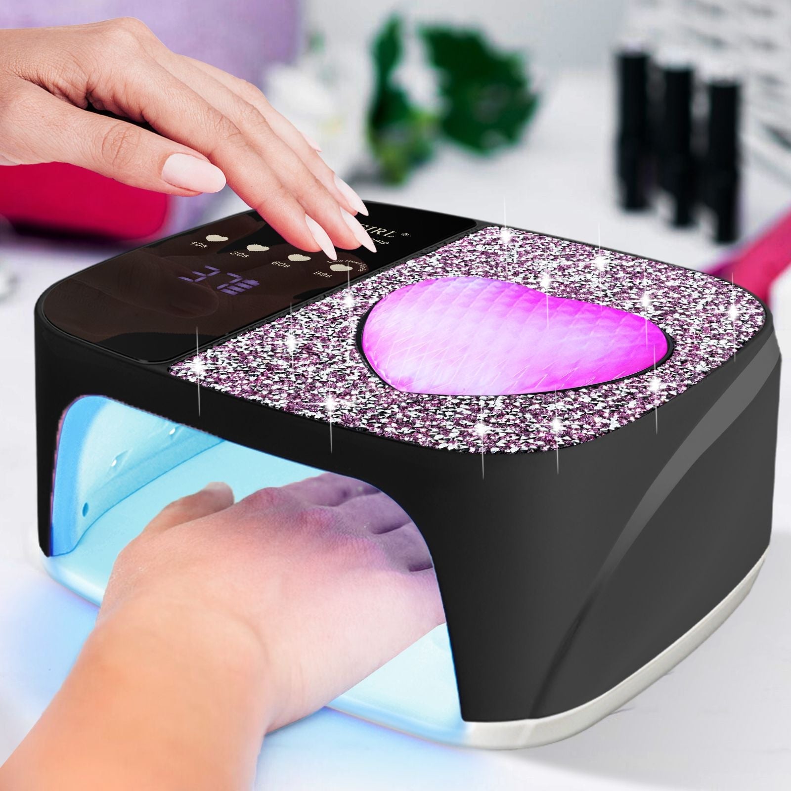 LimeGirl Cordless Nail Dryer for Gel Polish, UV LED Nail Lamp with Fast Curing UV Light & 4 Timer Settings, Portable Rechargeable Gel Lamp Nail Art Tool for Manicure Pedicure at Home & Salon 7DAY'S
