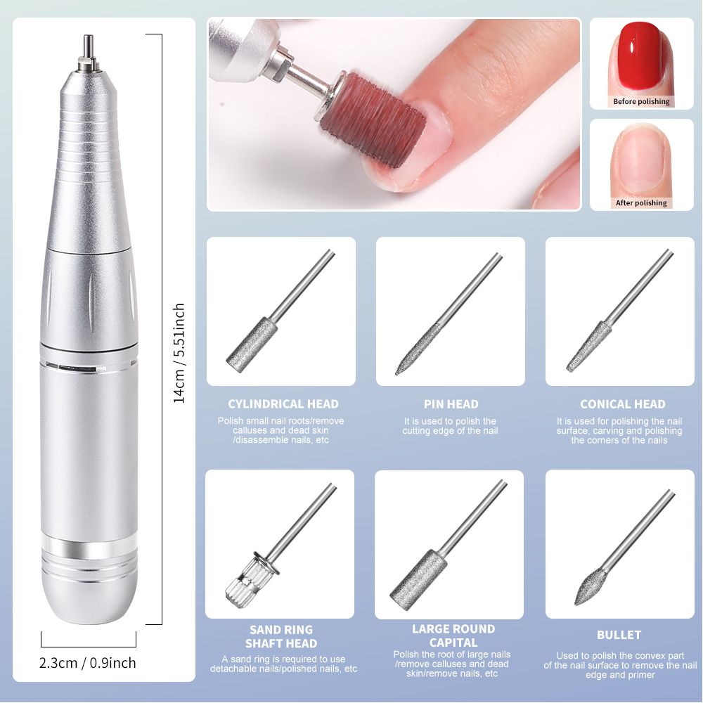 45000RPM Rechargeable Electric Nail Drill Machine Professional Nail Drills for Gel Nails Polish Portable Nail File Manicure Tool 7DAY'S