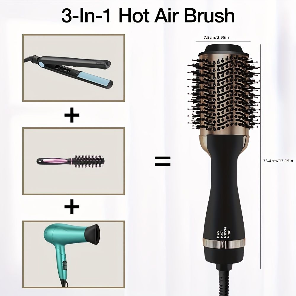 1000W Hot Air Brush and One-Step Hair Dryer with Volumizer - Soft Touch Pink Styler for Smooth and Shiny Hair - Perfect Gift for Hair Curler and Straightener Uncle LOL