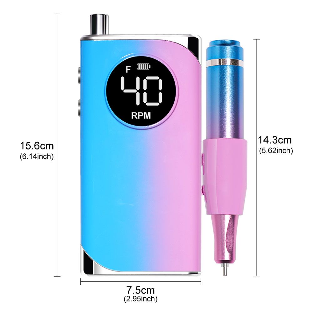 40000RPM Nail Drill Machine Electric Portable Nail File Rechargeable Nail Sander for Gel Nails Polishing For Home Manicure Salon 7DAY'S