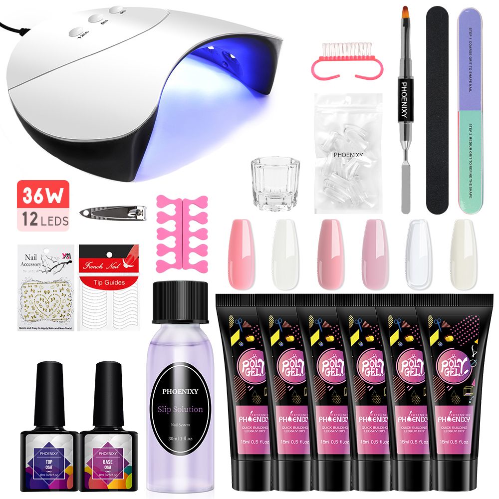 Manicure Set Poly Extension Nail Kit Gel Nails Complete Kit Gel For Extension Semi Permanent UV Varnish Kit Nail Tools Sets 7DAY'S