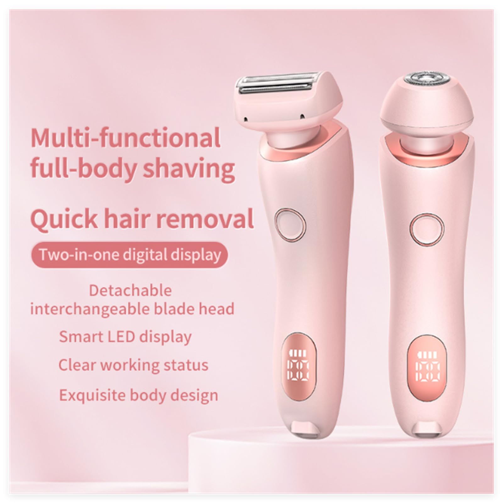 Dusk Collection Razor, Razors for Teens Girls Beginners, Smooth Shave Pro, Electrics Razors for Woman, Electric Shavers for Women, 2 in 1 Wet & Dry Electric Waterproof Razor, Removable Head (Blue) 7DAY'S