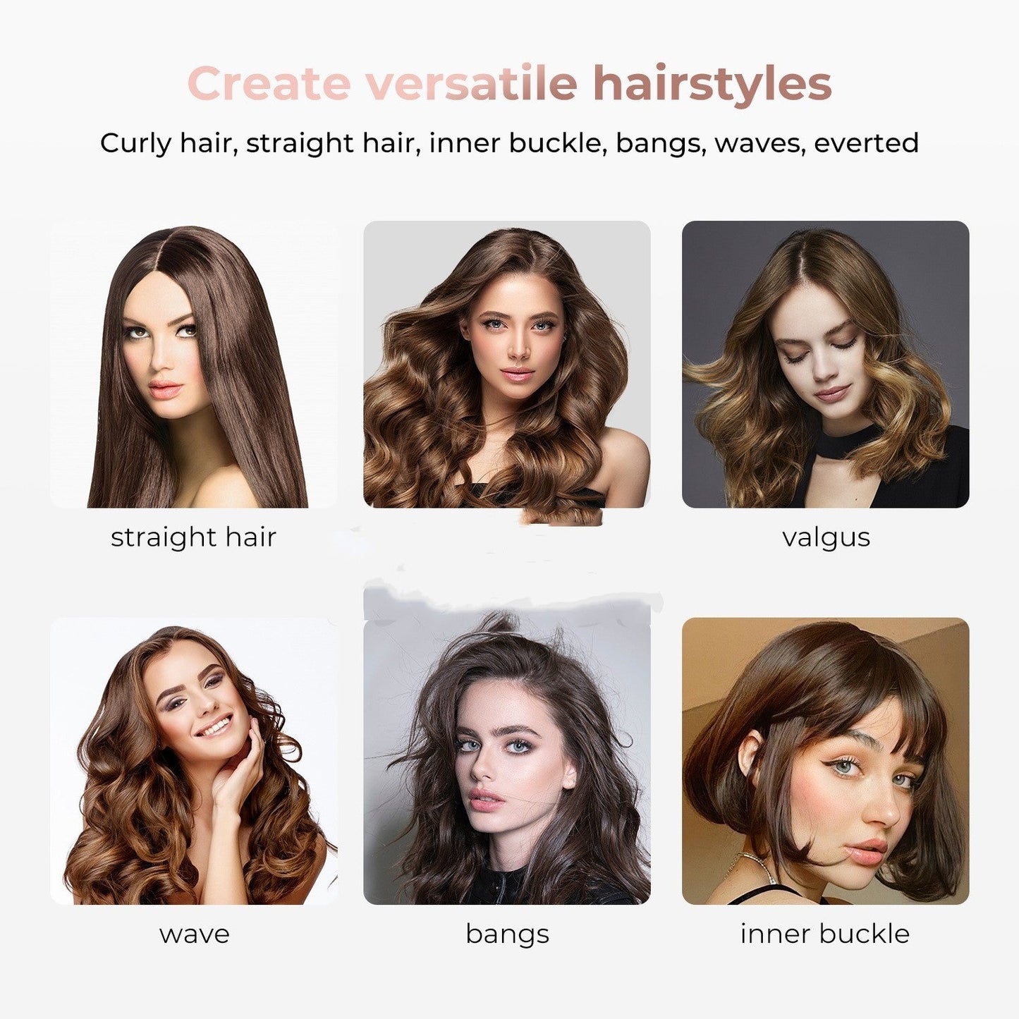 Hair Straightener And Curler Brush Hair Dryer High-power Hot Air FLIPSTYLEZLLC