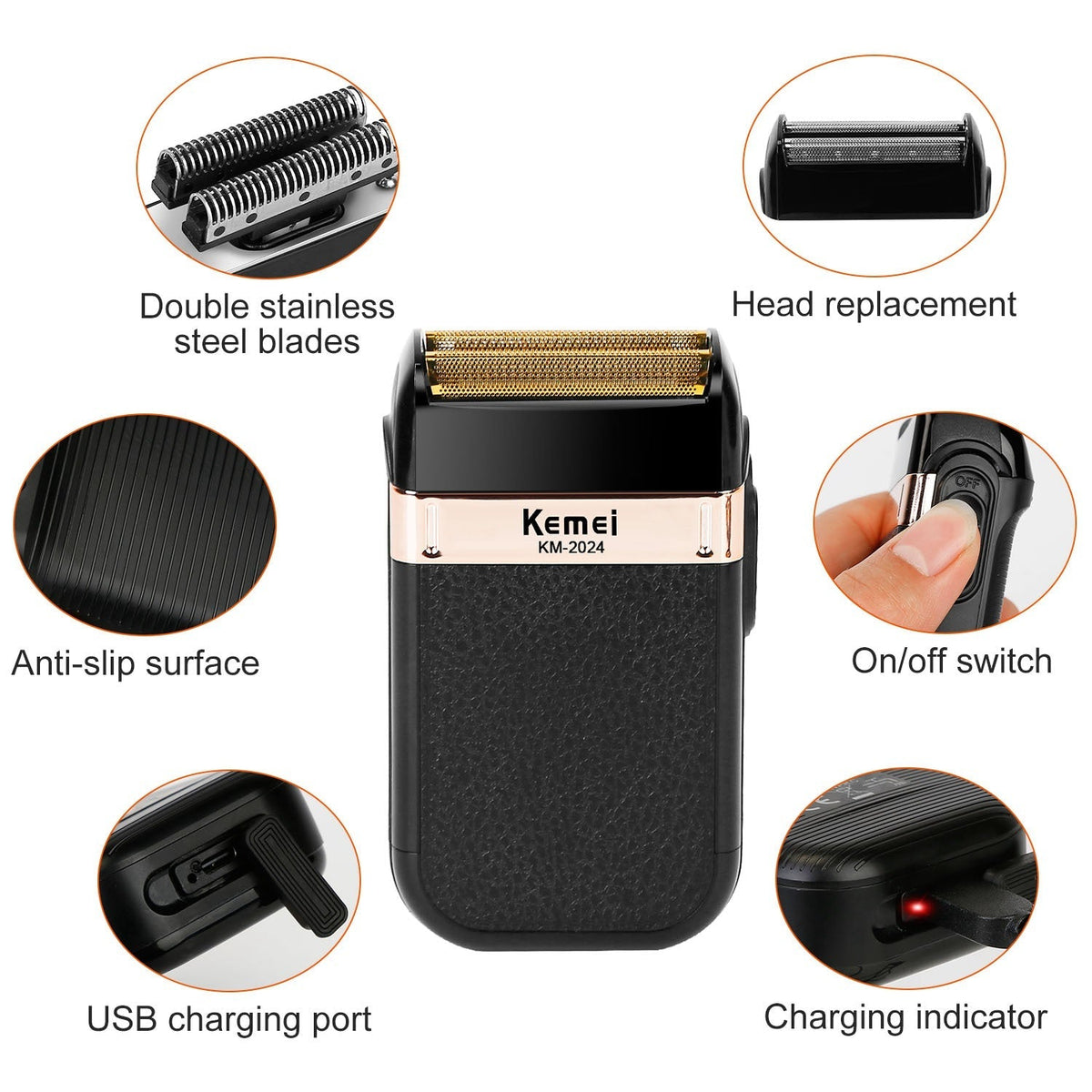 Men Electric Razor Shaver Rechargeable Cordless Beard Trimmer Dry Wet Grooming Kit Hair Clipper GBruno Store