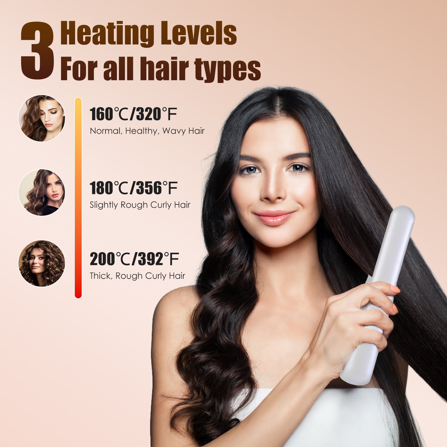 Cordless Hair Straightener Brush 2-in-1 Ceramic Flat Iron GBruno Store