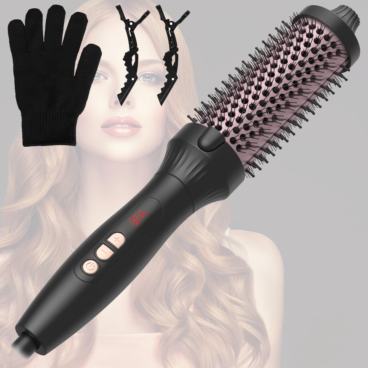 3 In 1 Thermal Brush Hair Curler Brush Hair Curler Straightener with 10 Heating Levels 30S Fast Heating Fit for All Hair Types for Home Travel GBruno Store
