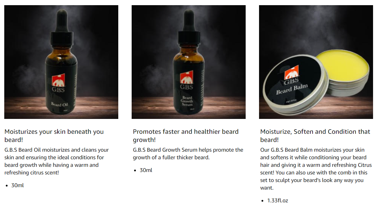 GBS Beard Growth Kit - Gents Fine Grooming Products The Grease Shop