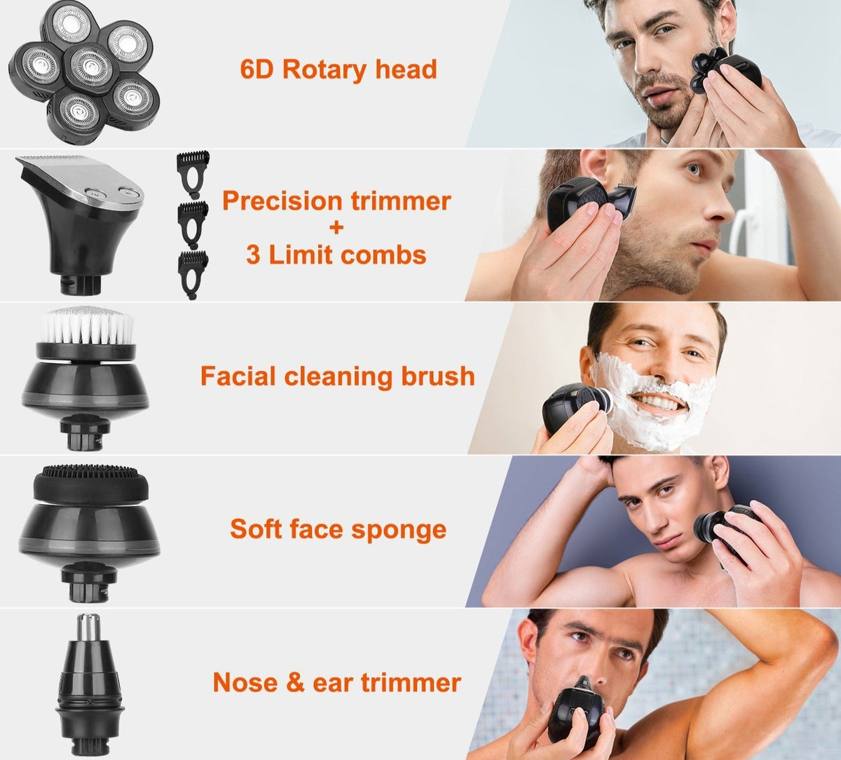 5-In-1 Cordless Electric Razor Grooming Kit Gamba Beauty