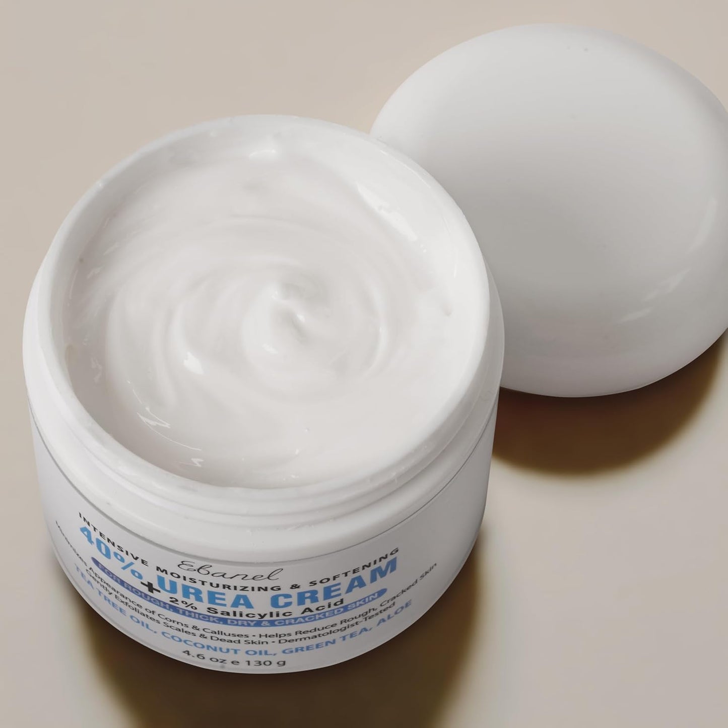 Ebanel Urea Cream 40% plus Salicylic Acid 2%, Foot Cream for Dry Cracked Heels Feet Knees Elbows Hands, Foot Dead Skin Cuticle Callus Remover Toenail Softener, Keratolytic Skin Barrier Repair